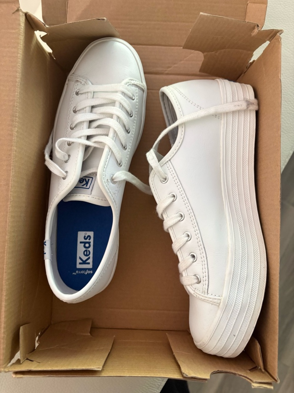 Keds Blue Box with Tan Logo
